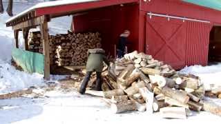 Stacking a cord of wood! (Timelapse)