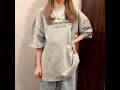 寬鬆版型 ml美式風格簡約字母寬鬆舒適短袖上衣 t shirt 2色選 日秀衣韓館