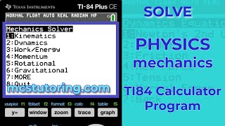 📊 Physics Mechanics TI84 Solver Program: Centripetal, Energy, Momentum & More #physics #ti84programs