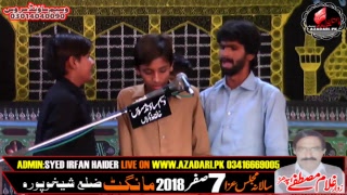 Zakir Ali Raza Majlis 7 Safar 2018 Mangat District Sheikhupura (www.Azadari.pk)