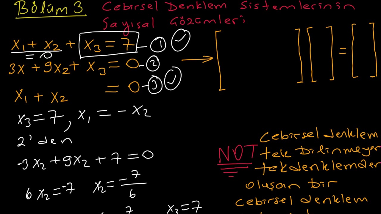 Lineer Cebirsel Denklem Sistemleri Ve Jacobi İterasyon 1 - YouTube