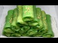 Sweet Rice Roll/How To Make sweet Rice Roll MungBean & Coconut/Bánh Ướt Ngọt Nhân Đâu Xanh Bằng Chảo