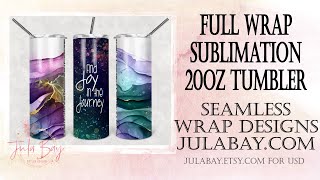 Full 20oz Skinny Tumbler Sublimation Wrap Demo