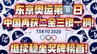 东京奥运第八日：中国继续稳坐奖牌榜榜首！