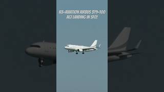 K5-Aviation Airbus 319-100 ACJ landing in SFO!