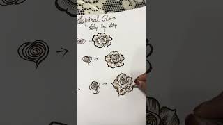 Henna flowers and roses with spiral 🌀 step by step / rose #mehndi