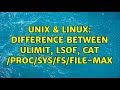 Unix & Linux: Difference between ulimit, lsof, cat /proc/sys/fs/file-max (2 Solutions!!)