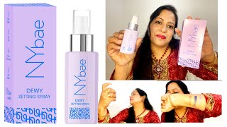 Winter special🥳Ny Bae Dewy Finish setting spray/review \u0026 demo with hylauronic acid @GunjanKareer