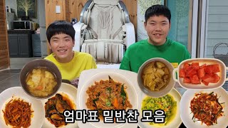 시골먹방 엄마표 밑반찬 돼지불백 가지볶음 감자볶음 애호박볶음 배추겉절이 된장국 Mukbang