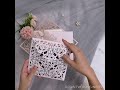 Floral Wedding Invitations with Pink Laser Cut Pockets from ElegantWeddingInvites