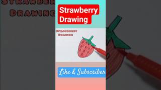 Draw Strawberry Fruit | How to draw a Strawberry step by step | Easy Strawberry Drawing #shorts