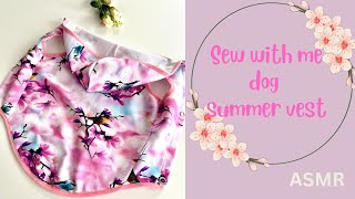 Sew with me/ pink dog summer vest/ sewing ASMR