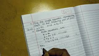 Find the single equation representing each of the following pair of lines of y=4x and x+y=1