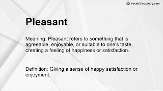 Pleasant Meaning