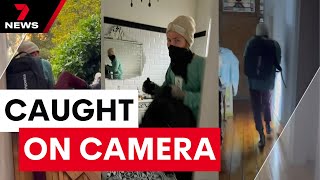 Caught on camera - Windsor woman chases intruder from her home | 7NEWS