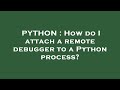 PYTHON : How do I attach a remote debugger to a Python process?
