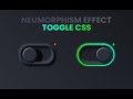 Neumorphism Effect Toggle CSS | Neumorphism CSS | Toggle Animation Html