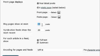 18 - Reading Settings (Wordpress Tutorial)