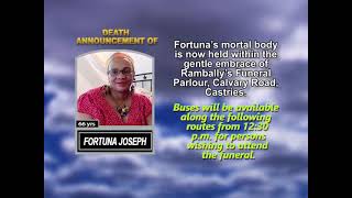 FORTUNA JOSEPH ~ Short Obituary