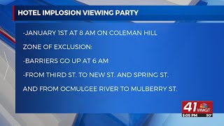 Macon-Bibb County \u0026 Newtown Macon announce a viewing party implosion for the abandoned hotel