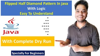 Star Pattern - 8 How to Print Flipped Half Diamond Pattern in Java Using Loop | Visual Studio Code |