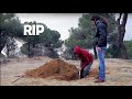 Grave digging [movie set]