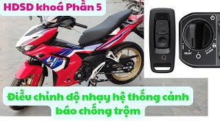 Điều chỉnh độ nhạy hệ thống cảnh báo chống trộm Winner X 2024. Hướng dẫn sử dụng khoá Winner 2024 P5