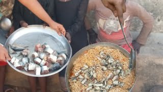 Authentic Indian Biryani with fish Recipe Cooking and Eating in African Village - ASMR