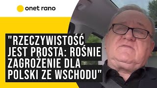 Gen. Bogusław Pacek: rzeczywistość jest bardzo prosta: rośnie zagrożenie dla Polski ze Wschodu