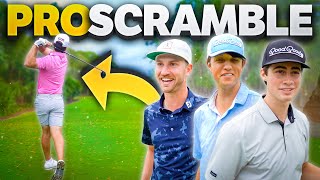 We Played a 4 Man Scramble w/ Pro Golfer & D1 Golfer | How Low Can We Score?!