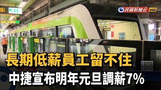 長期低薪員工留不住 中捷宣布明年元旦調薪7%－民視新聞