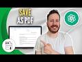How To Save ChatGPT Conversation as PDF