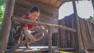 Girl Living Off Grid Build Plastic Wrap Shelter, Log Cabin, Kitchen, Well for Clean Water Full-Video