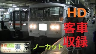 185系　快速ムーンライトながら東京行　大垣⇒東京　HD　ノーカット　快眠用　車窓　2017年　【名古屋--東京間客車収録】