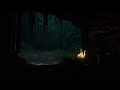 Trapped in a cave - Cozy shelter from the storm - Bonfire and Rain Sounds | 10 Hours