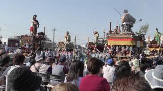 ４Ｋ　佐原の大祭ユネスコ登録記念イベント　楠公親子による櫻井の別れ・山車人形揃い踏み　その２（大柴徳次郎作）　2017年4月29日　00471