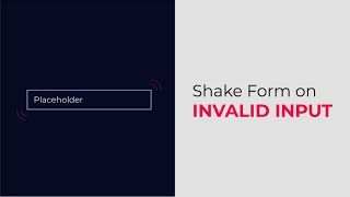 Shake on invalid input css animation effect | :invalid input shake using html & css