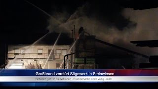 31.01.2014 (KC) Großbrand zerstört Sägewerk in Steinwiesen (Erste Bilder)