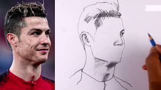 How To Draw Cristiano Ronaldo | Easy Portrait Drawing | Ronaldo Drawing for Beginners