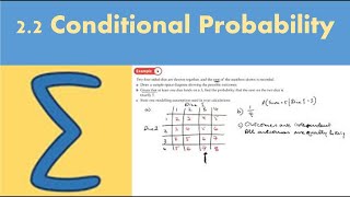 2.2 Conditional Probability (STATISTICS AND MECHANICS 2 - Chapter 2: Conditional probability)