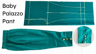 Baby Palazzo Pant Cutting and Stitching, Easy Simple Sewing