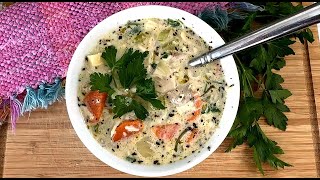 Making CREAMY Chicken Soup with a Whole Chicken | Home Cooking