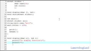 53 C Programming Language Video Tutorials for Beginners Passing Structure to a Function