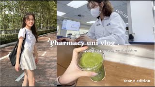 My first lab in pharmacy school  💊🥼 •·.·’’·. 上学vlog  | romantising uni life, city walk , what I eat