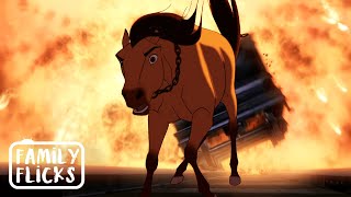 Spirit Destroys a Train | Spirit: Stallion of the Cimarron (2002) | Family Flick