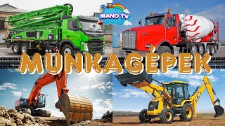 Munkagépek - Munkagépek gyerekeknek!  Fejlesztő videó gyerekeknek. #truck #excavator