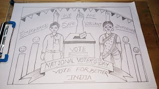National Voters Day Drawing |मतदाता जागरूकता चित्र | Voters Awareness Drawing | Voter Utsav 2022 |