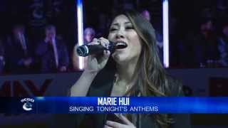 Marie Hui Performing Canadian and US Anthems for Vancouver Canucks