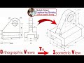 Isometric drawing engineering drawing | Isometric view in engineering drawing