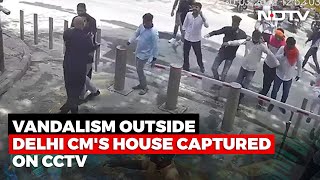 CCTV Video Shows Vandalism Outside Arvind Kejriwal's Home Amid BJP Protest